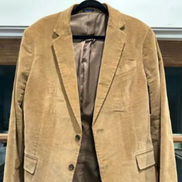 EUC Stafford Corduroy Slim Fit Tan Blazer w Elbow Patches for‎ Men - Picture 1 of 11